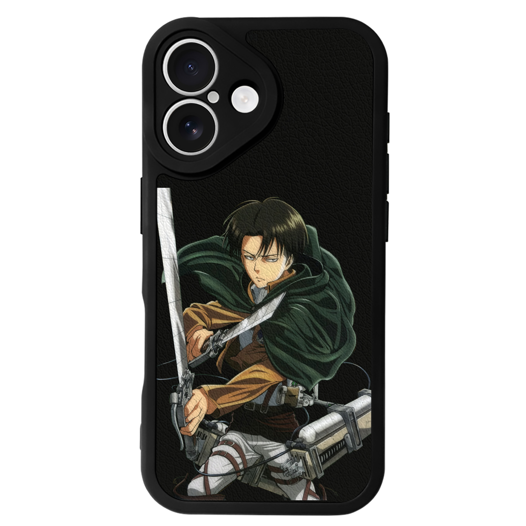 （画像用） 進撃の巨人 リヴァイ·アッカーマン Attack on Titan Levi Ackerman 【iPhone 16シリーズ対応】シリコンスマホケース（レザー調） 材質：シリコン